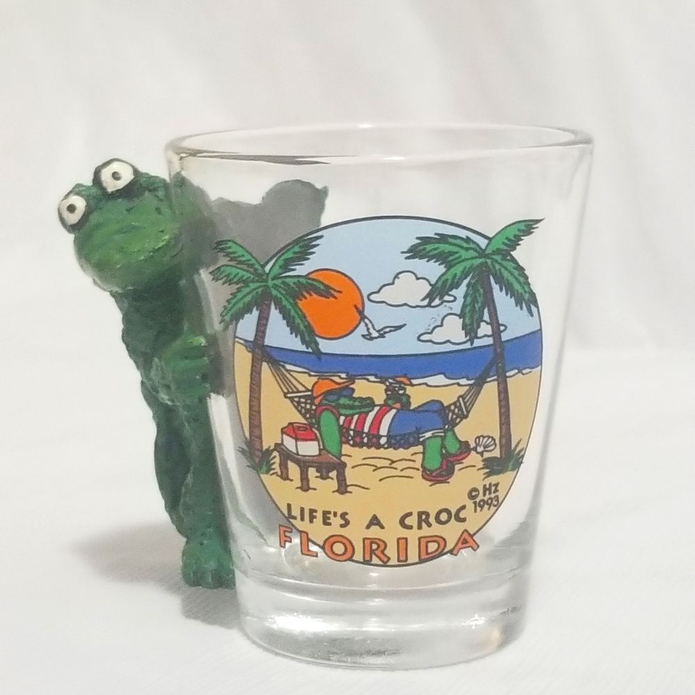1993 Florida Crocodile Life's a Croc Shot Glass